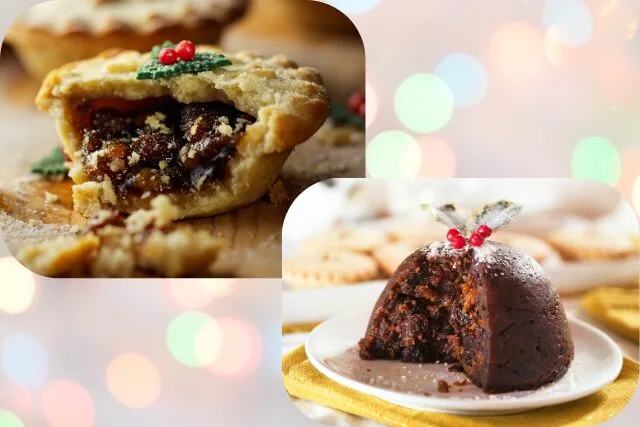 ミンスパイとクリスマスプディングの写真